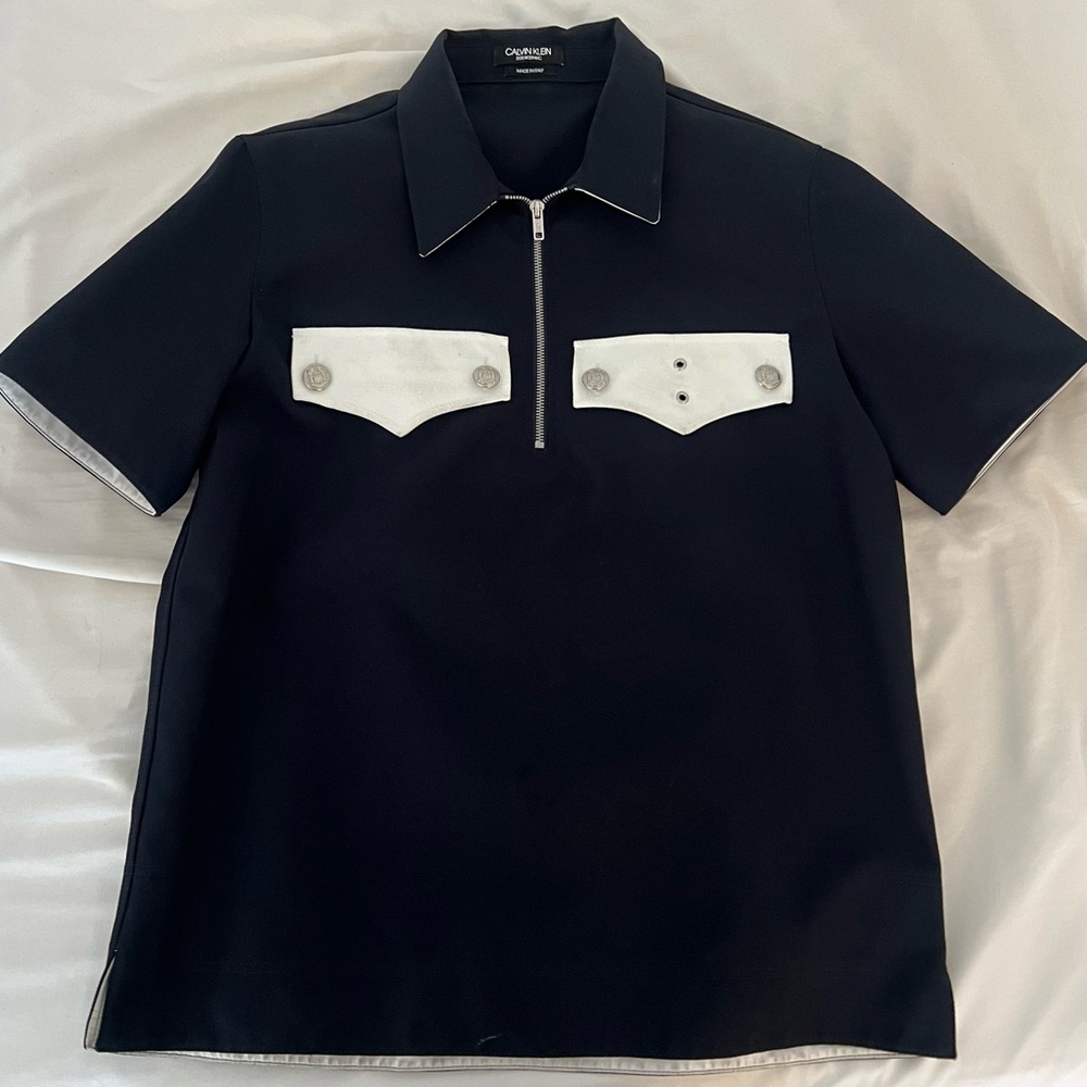 Calvin Klein Black and White Men's Shirt